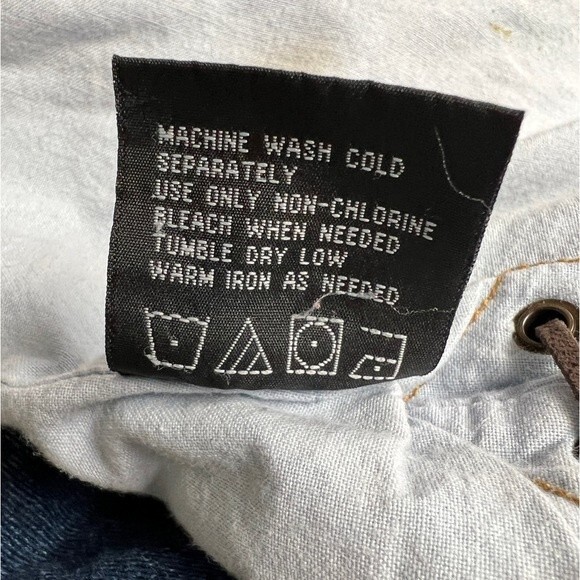 Vintage Lighthouse Jean Jacket Leather Lace up on arms sides pockets and neck. - Picture 15 of 16